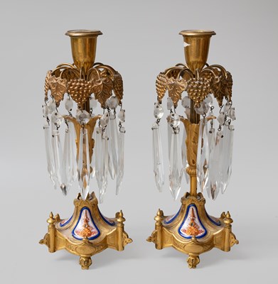 Lot 265 - A Pair of Brass Candlesticks, with...