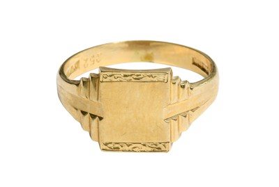 Lot 189 - A 9 Carat Gold Signet Ring, finger size Z1/2