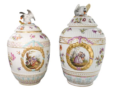 Lot 1199 - Two Berlin Porcelain Jars & Covers, late 19th...