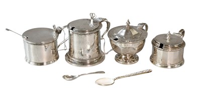 Lot 98 - Four Various Silver Mustard-Pots, variously...