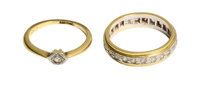 Lot 226 - A Diamond Solitaire Ring, finger size H; and...