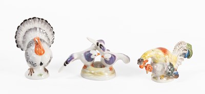 Lot 119 - A Small Meissen Porcelain Model of a Cock and...