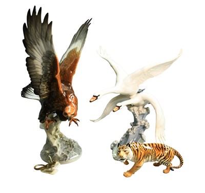 Lot 311 - Hutschenreuther Porcelain Animals: lizard,...
