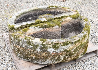 Lot 654 - A Pair of Stone Troughs, of D-shape form 125cm...