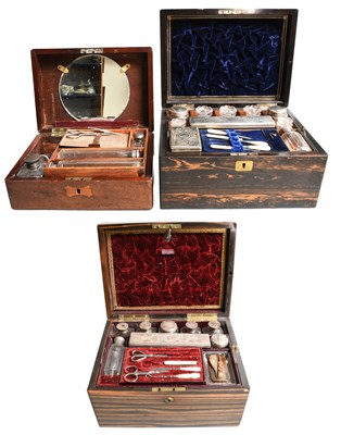 Lot 133 - Three Cased Silver Plate Dressing-Table...
