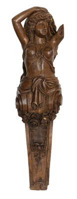 Lot 533 - A Carved Walnut or Hardwood Caryatid...