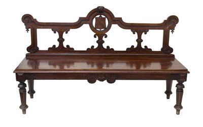 Lot 586 - A Victorian Carved Mahogany Hall Bench, circa...