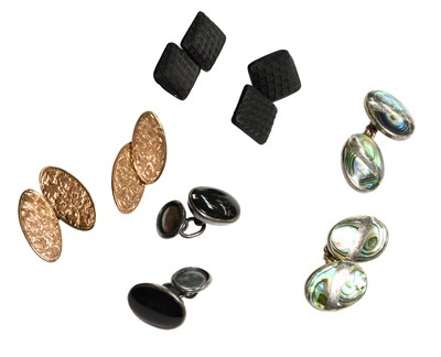Lot 216 - A Pair of 9 Carat Gold Cufflinks, comprising...
