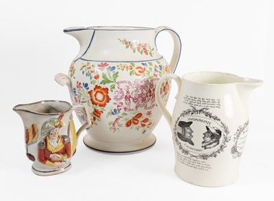 Lot 59 - A Large "Oddfellows" Creamware Toilet Jug,...