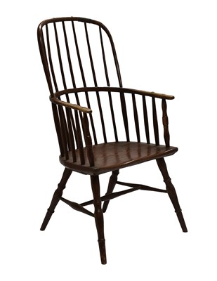 Lot 462 - An 18th Century Ash and Elm Windsor Armchair,...