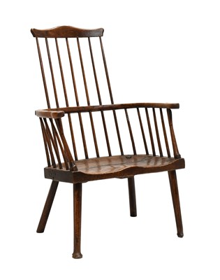 Lot 448 - An 18th Century Comb-Back Spindle Armchair,...