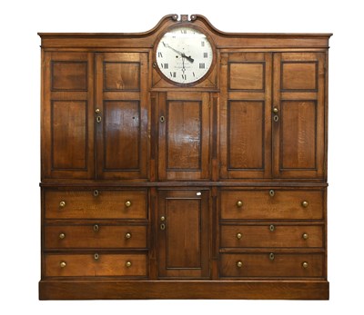 Lot 465 - A George III Oak and Mahogany-Crossbanded...