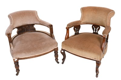 Lot 1253 - A Pair of 19th Century Part Upholstered...