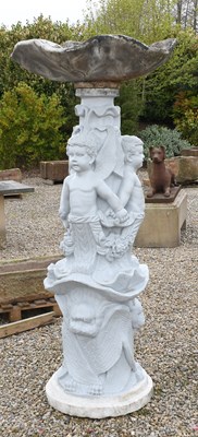 Lot 626 - A Carved Carrara Marble and Later-Painted...