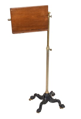 Lot 1333 - Victorian Brass Rise and Fall Reading Stand,...