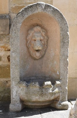 Lot 1443 - A Composition Stone Fountain, carved with a...