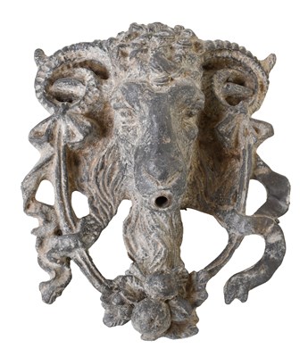 Lot 640 - A Lead Water Feature, in the form of a ram's...