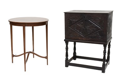 Lot 1274 - A Provincial Oak Chest on Stand, composed of...