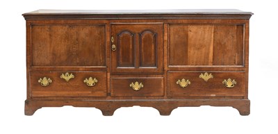 Lot 421 - A George III Joined Oak and Mahogany Chest,...
