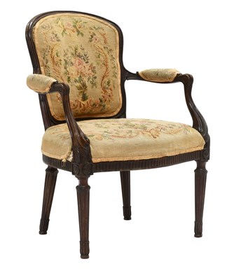 Lot 526 - A George III Mahogany Open Armchair, late 18th...