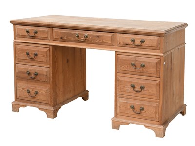 Lot 1270 - A Modern Pine Knee Hole Desk, 128cm by 64cm by...