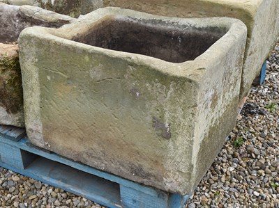 Lot 619 - A Stone Trough, of square form 56cm by 56cm by...