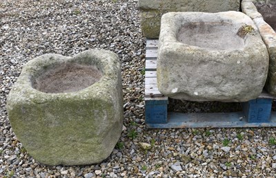 Lot 635 - Two Stone Planters, of square form 42cm by...