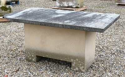 Lot 650 - A Stone Garden Table Top, of rectangular form,...