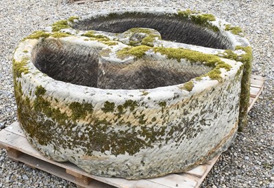 Lot 649 - A Pair of Stone Troughs, of D-shape form 122cm...