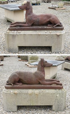 Lot 652 - A Pair of Metal Garden Figures, modelled as...