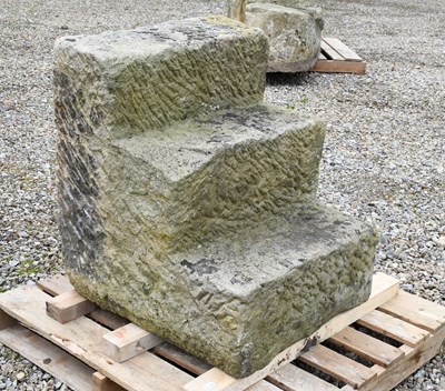 Lot 629 - A Carved Stone Horse Mounting Block, with...