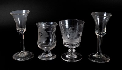 Lot 2 - Two Similar Wine Glasses, circa 1770, with...