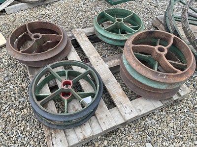 Lot 623 - Ten Assorted Cast Iron Three and Four-Spoke...