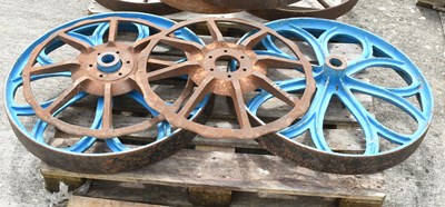 Lot 631 - A Pair of Cast Iron and Blue-Painted...
