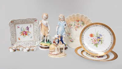 Lot 335 - A Pair of German Bisque Porcelain Figures; a...