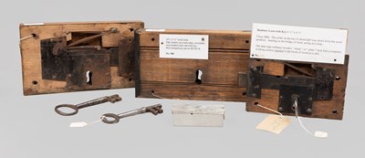 Lot 345 - Three 19th Century Stock or Plate Locks, with...