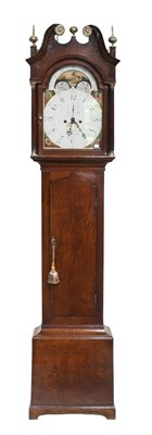 Lot 1199 - An Oak Cased Eight Day Painted Dial Longcase...