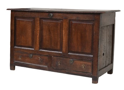 Lot 1225 - An 18th Century Oak Mule Chest, 135cm by 59cm...