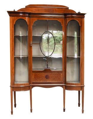 Lot 1230 - An Edwardian Inlaid Mahogany Display Cabinet,...