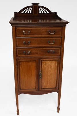 Lot 1264 - An Edwardian Inlaid Mahogany Music Cabinet,...