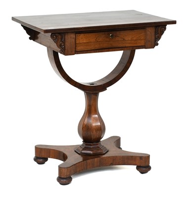 Lot 1275 - A Regency Rosewood Work Table, fitted with a...