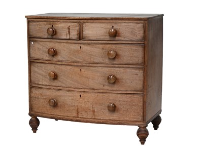 Lot 1295 - A 19th Century Mahogany Bow Front Chest of...