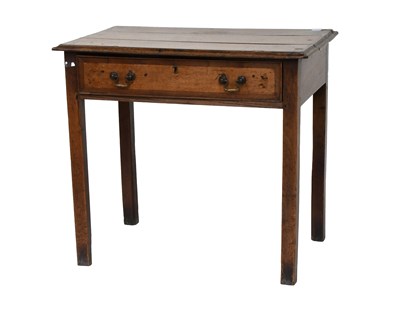Lot 1334 - A George III Crossbanded Oak Single Drawer...
