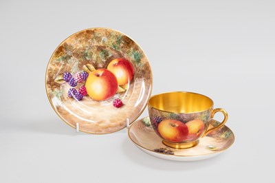 Lot 1252 - A Royal Worcester Porcelain Cup and Saucer,...