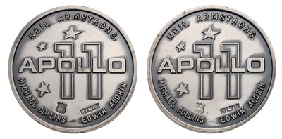 Lot 178 - Two Apollo XI Moon Landing Silver Medals 1969,...