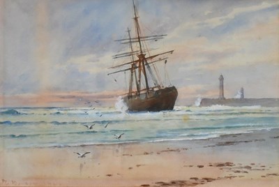 Lot 1359 - Frank Rousse (act.1894-1917) Coastal scene...