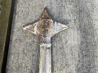 Lot 668 - A Cast Iron Railway Marker/Post, '3/4 Mile'...