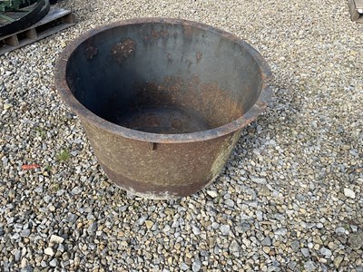 Lot 656 - A Cast Metal Cylindrical Planter (rusted) 69cm...
