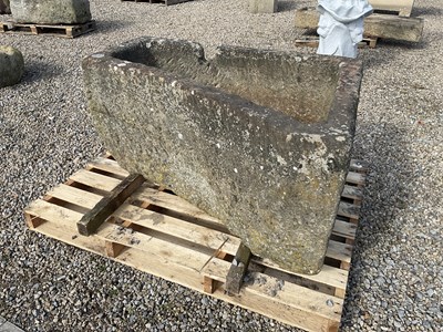 Lot 666 - A Stone Garden Trough, of triangular form,...