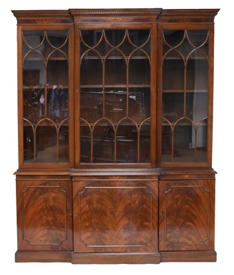 Lot 1416 - A Large Reproduction Mahogany Bookcase, the...